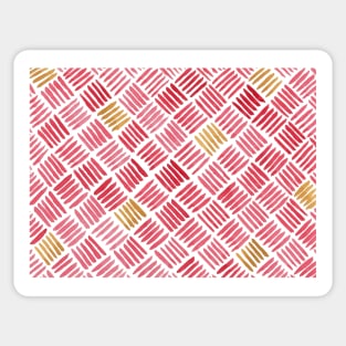 Red and Ochre Basketweave Sticker